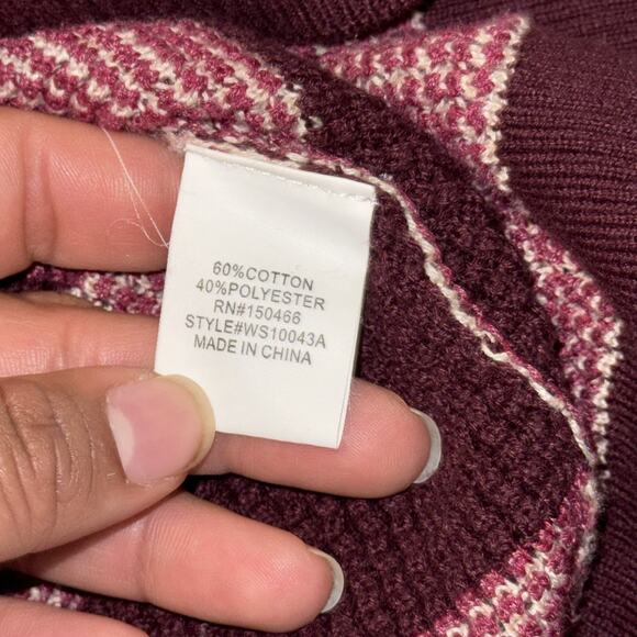 Market & Spruce Sweater Women’s Medium Multi Striped Waffle Knitted Pullover - Picture 5 of 9